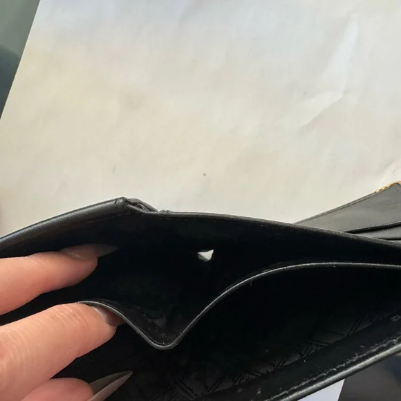 Dunhill Black Leather Wallet with Gold Accents